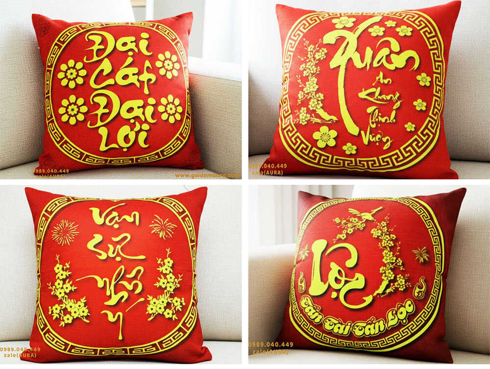 Gối Chúc Mừng Năm Mới