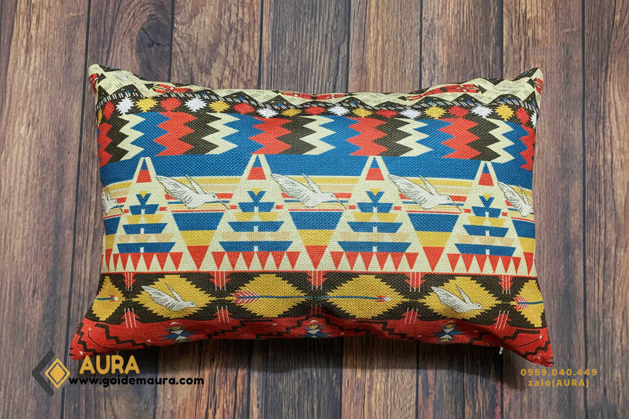 Gối Thổ Cẩm Size 30x50 Mẫu 7