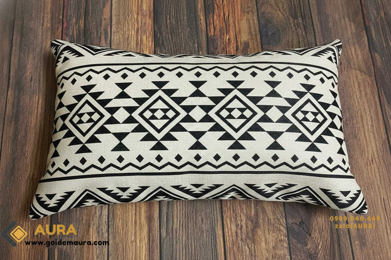 Gối Thổ Cẩm Size 30x50 Mẫu 8