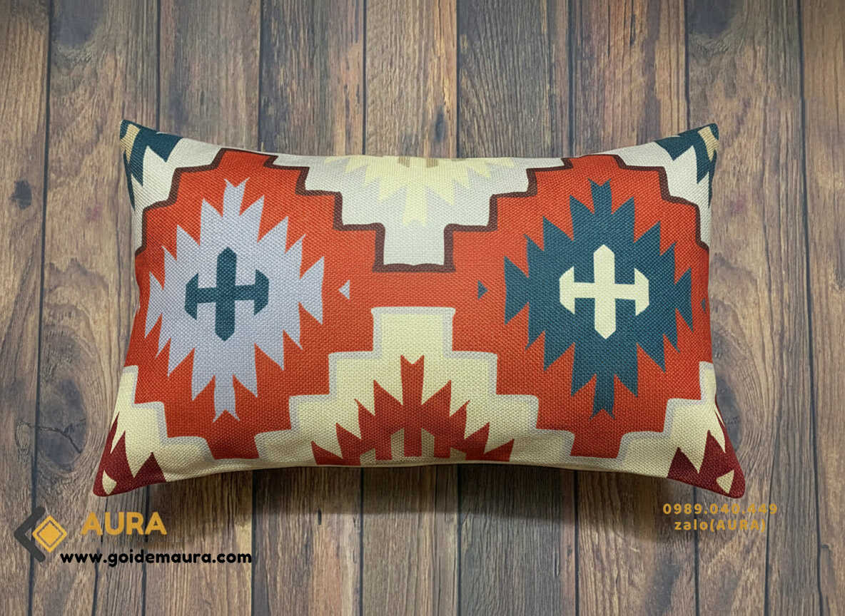 Gối Thổ Cẩm Size 30x50 Mẫu 5