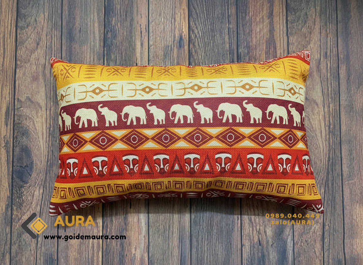 Gối Thổ Cẩm Size 30x50 Mẫu 4