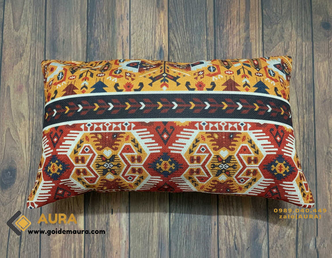 Gối Thổ Cẩm Size 30x50 Mẫu 3