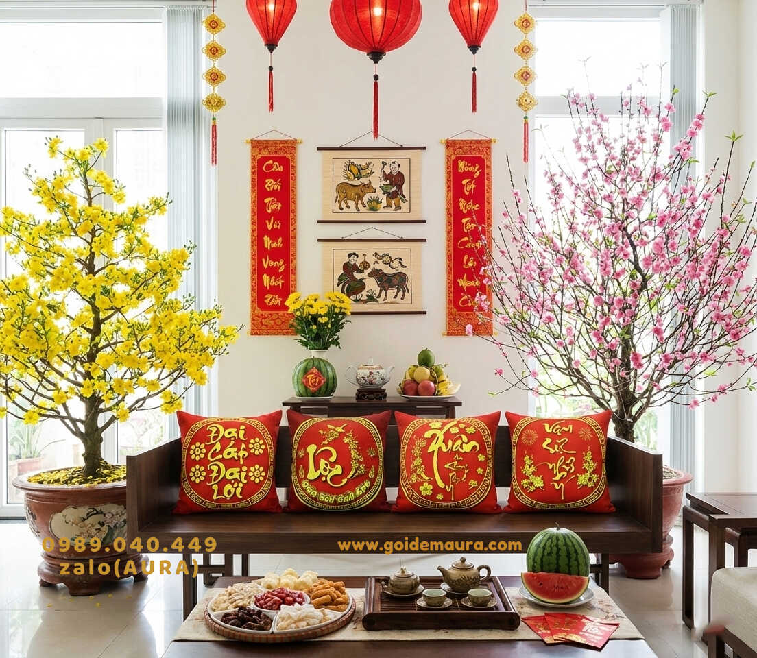 Gối Câu Chúc Tết