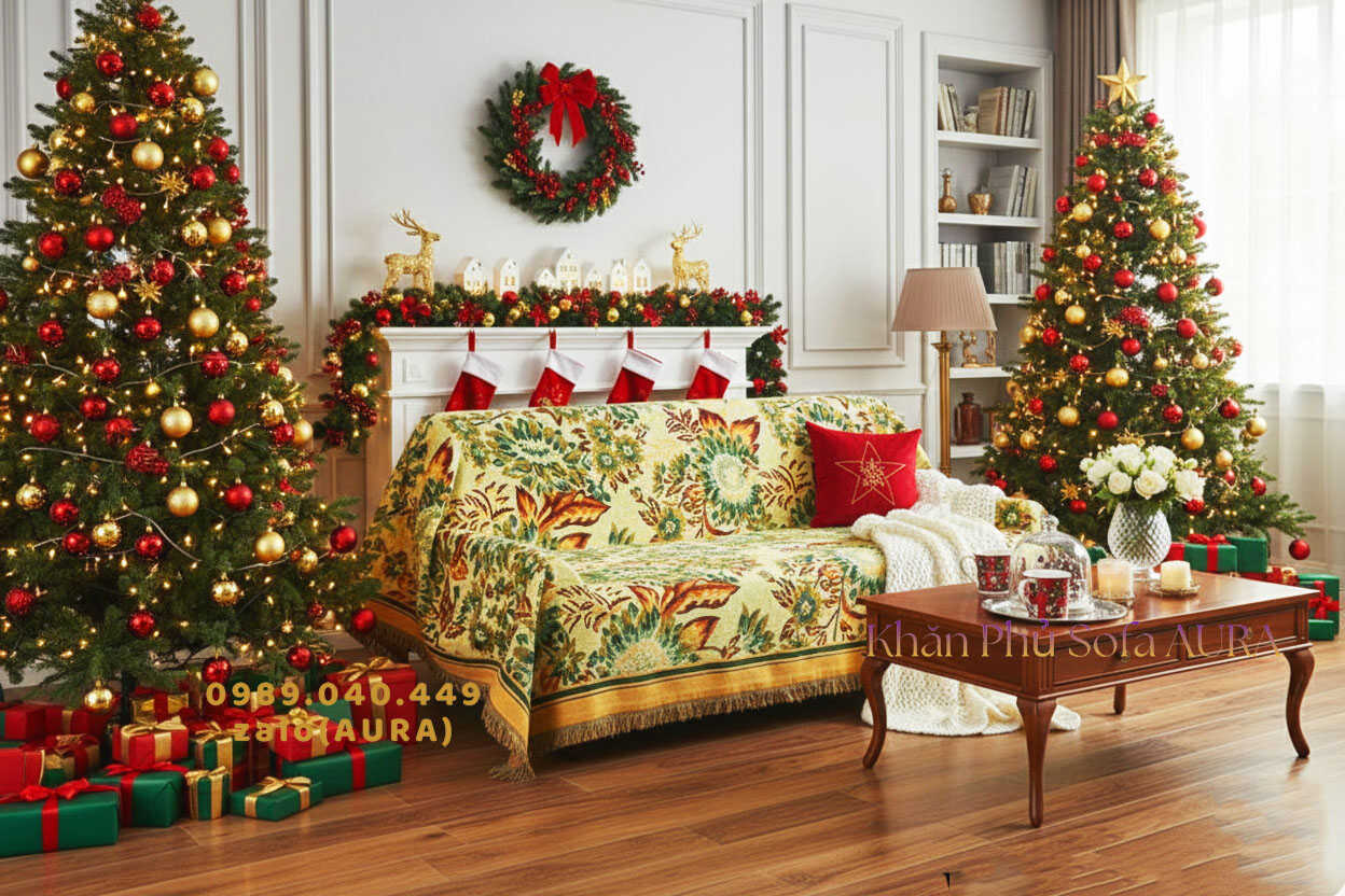 Khăn Phủ Sofa Hoa Hướng Dương Size Đại