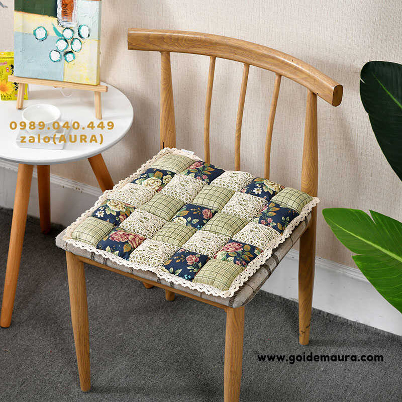 Nệm Lót Ngồi Vintate Xanh