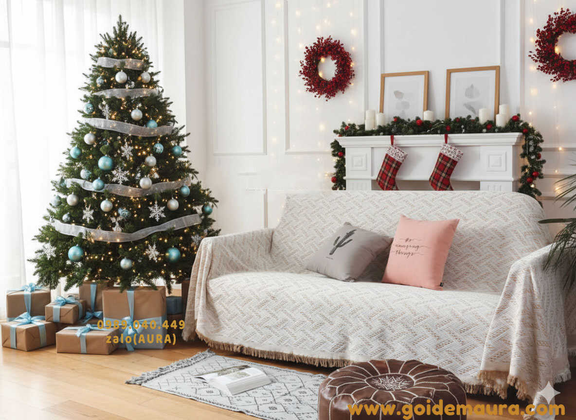 khăn phủ sofa màu kem nhạt